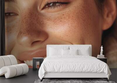 Portrait of beautiful smiling natural woman Wall mural