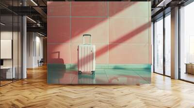 Suitcase in the airport.	
 Wall mural