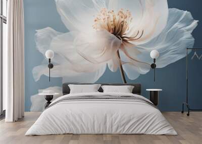 X-ray of beautiful white flowers Wall mural