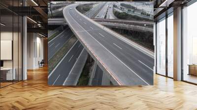 aerial view of a highway intersection Wall mural