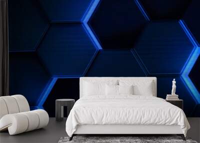 Hexagonal cells at the LED screen Wall mural