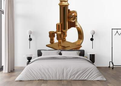 illustration golden antique microscope solated Wall mural