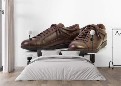 Brown leather shoes Wall mural