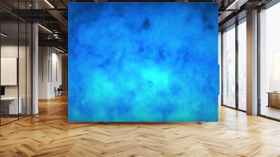 Abstract hot blue fire texture illustration background. Aesthetic smoked watercolor backdrop  Wall mural