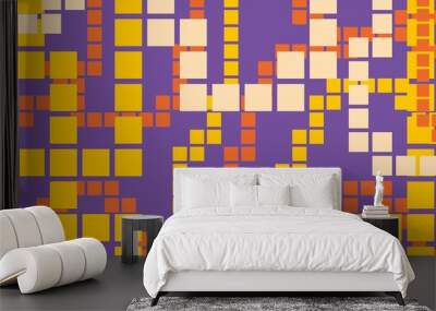 Abstract random square line purple background  Wall mural