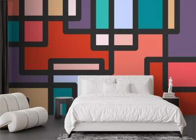 Abstract retro background, aesthetic urban pop art contemporary illustration	 Wall mural