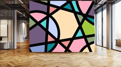 Abstract retro background, aesthetic urban pop art contemporary illustration	 Wall mural