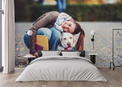 Love my dog. Pets and animals concept Wall mural