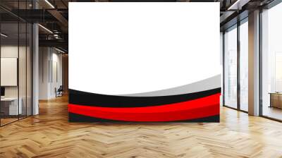 Abstract black and red business banner curve background Wall mural