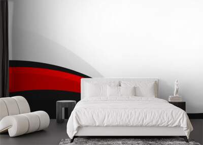 abstract black red curved banner background. vector illustration Wall mural