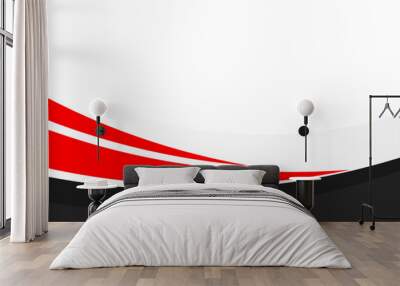 abstract black red dynamic curve background. vector illustration Wall mural