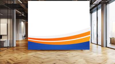 abstract blue and orange business banner background with dynamic curves composition Wall mural