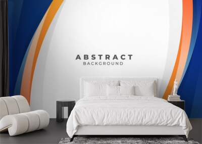 abstract blue and orange curve background. 
gradient overlap composition Wall mural