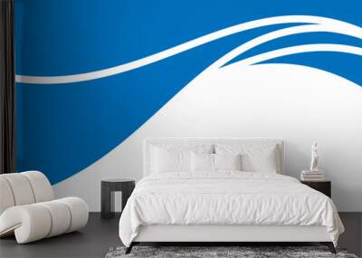 Abstract blue banner background. Graphic design banner pattern background template with dynamic wave shapes. Wall mural