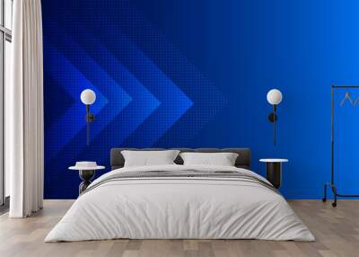 Abstract blue geometric background with dots and triangle elements, dynamic and sports banner concept. Wall mural