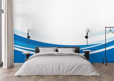 abstract business banner background with dynamic blue curve Wall mural