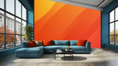 abstract gradient orange background with dynamic waves Wall mural