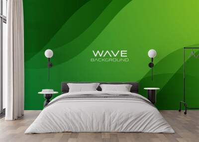 abstract green background. dynamic curve composition. modern green pattern backdrop. vector illustra Wall mural