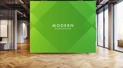 abstract green banner background with overlay square shape. vector illustration Wall mural