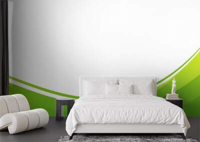 Abstract green curve background. Vector illustration Wall mural