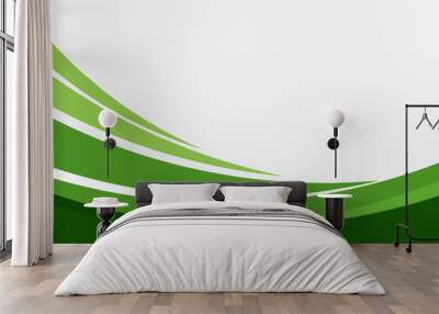 Abstract green curve banner background. Vector illustration	 Wall mural