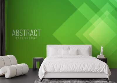 abstract green geometric banner background with square texture. vector illustration Wall mural