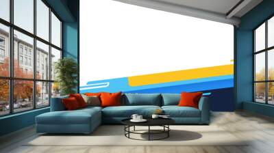 Abstract modern background with blue and yellow stripes and white background Wall mural