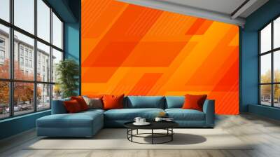 Abstract orange geometric vector background with diagonal line Wall mural