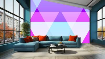 Abstract purple, blue, and pink background triangle design with layers of geometric, suitable for your design templates such as backgrounds, web design, posters, banners, books, illustrations, etc. Wall mural