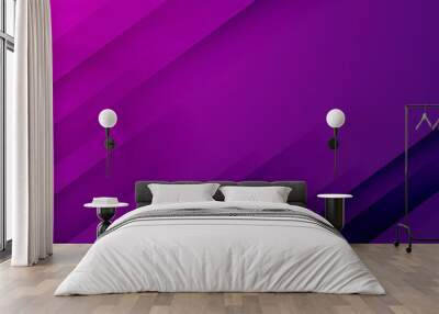 Abstract purple vector background with diagonal lines and shadows Wall mural