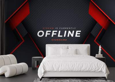 Black and red background offline streaming for gamers Wall mural