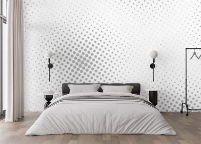 black and white dots background. Minimal background concept. Simple halftone background. Wall mural