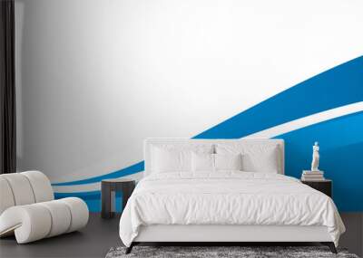 blue and white business banner background with dynamic curve and shadows Wall mural