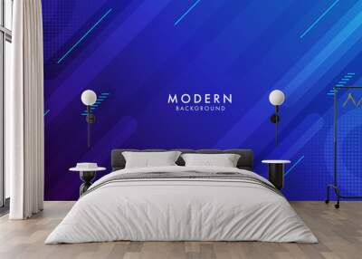 Blue futuristic geometric creative background Wall mural