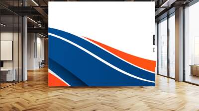 Modern blue and orange banner background. Graphic design banner pattern background template with dynamic wave shapes. Wall mural