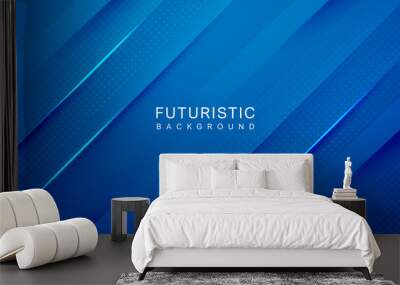 Modern blue futuristic geometric background. Modern template design for covers, brochures, web and banner. Wall mural