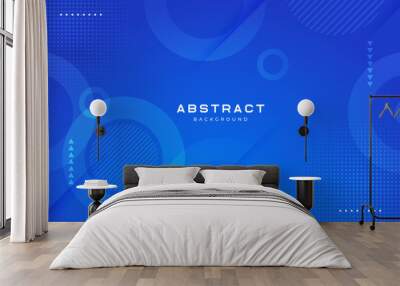 Modern blue geometric background with circle element. Vector illustration Wall mural