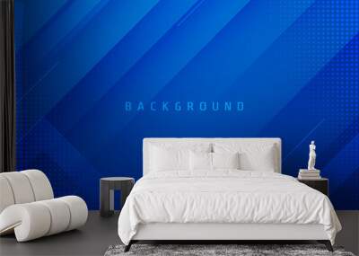 Modern blue gradient diagonal background Wall mural