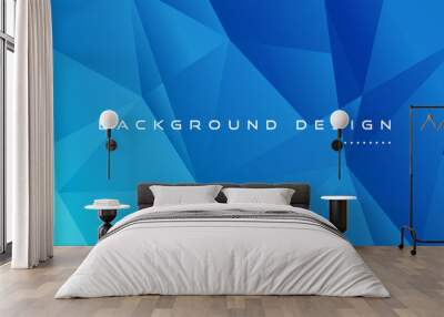 Modern blue low poly banner design background Wall mural