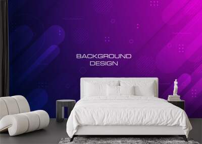 Modern dark blue purple gradient background with diagonal geometric shape and element. vector illustration Wall mural