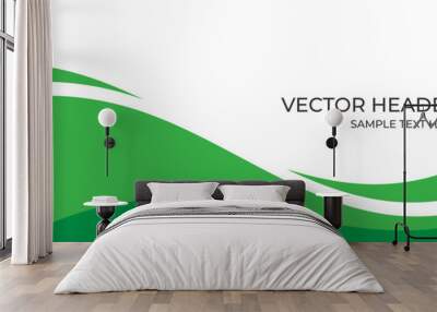 Modern green banner background. Graphic design banner pattern background template with dynamic wave shapes. Wall mural