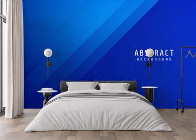 Simple blue background with geometric shape. Modern template design for covers, brochures, web and banners. Wall mural