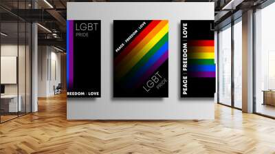 LGBT colorful backgrounds with gradient lines for flyer, poster, brochure, typography or other printing products Wall mural