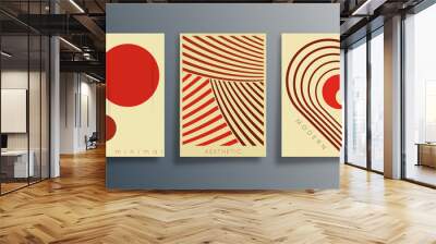 Set of minimal geometric design backgrounds for flyers, posters, brochure cover, typography, or other printing products. Vector illustration Wall mural