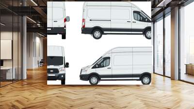 vector delivery van template Wall mural