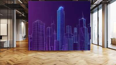 abstract city skyline Wall mural