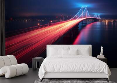 Light Trails on PIK 2 Bridge Wall mural