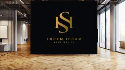 HS luxury modern vector logo design, Brand Logo SH Luxury Wall mural