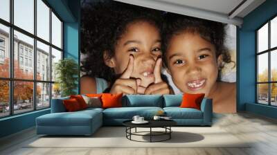 Sisters having fun Wall mural