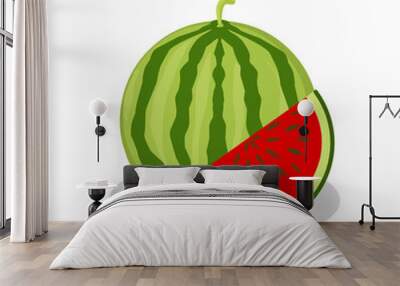 Watermelon fruit illustration. Watermelon fruit icon. Fruits Wall mural